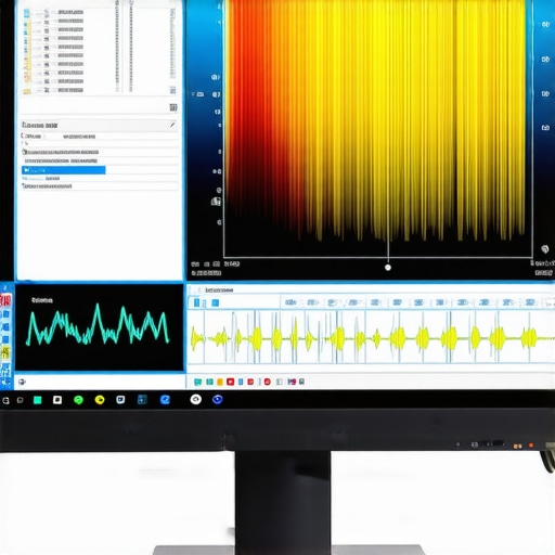 Professional calibration tools and software calibrating a high-end IPS monitor for accurate color reproduction.