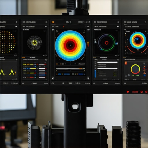 Close-up of a professional workspace with a high-performance 144Hz IPS monitor, calibration tools, and ergonomic desk setup.