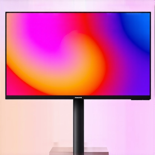 A sleek, modern monitor showcasing advanced HDR and OLED-like contrast with ergonomic stand.