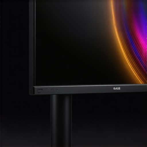 Close-up of a gaming monitor showcasing response time and ergonomic stand