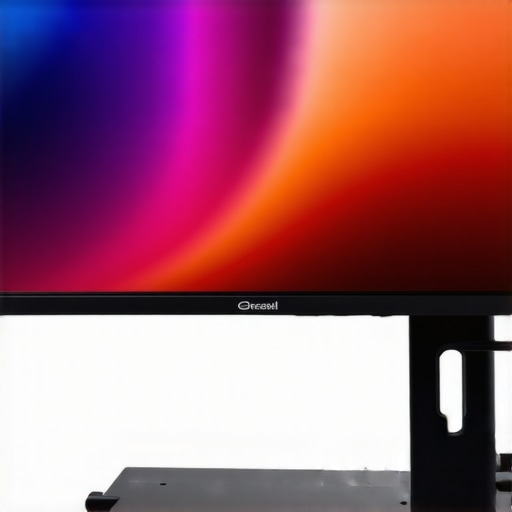 Close-up of a gaming monitor with adjustable stand and vibrant display