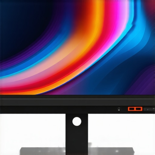 A sleek, high-performance monitor displaying vibrant visuals and fast-moving graphics, emphasizing advanced technology.