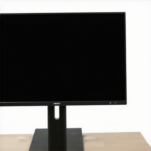 Ergonomic monitor setup with adjustable stand and ambient lighting, showcasing IPS display technology.