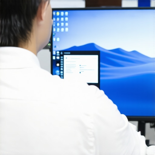 Close-up of hand navigating the on-screen display menu on an IPS monitor, showing calibration options.