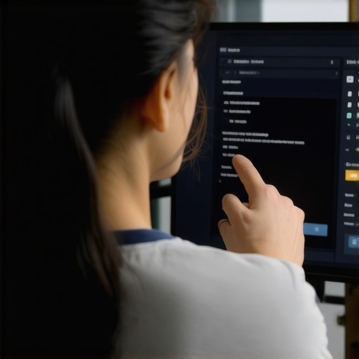 Person customizing monitor display settings via on-screen menu.