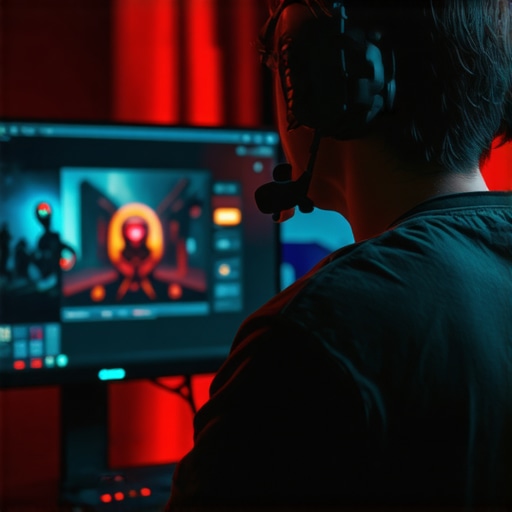 Person tuning settings on a high-quality IPS gaming monitor